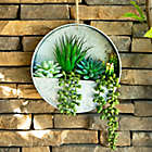 Alternate image 2 for Flora Bunda 8-Inch Artificial Mixed Succulent Arrangement with Galvanized Tin Hanging Pot