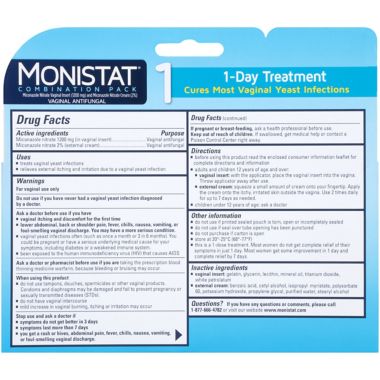 Monistat&reg; 1-Day Vaginal Antifungal Day or Night Treatment Combination Pack. View a larger version of this product image.
