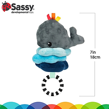 Sassy Wavy Whale  Attachable Developmental Jitter. View a larger version of this product image.