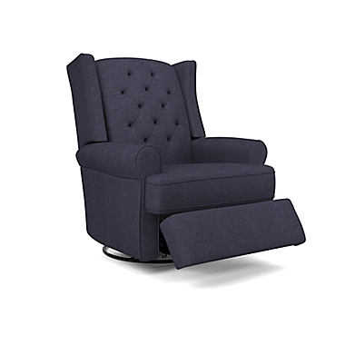 Best Chairs Finley Swivel Glider Recliner in Navy. View a larger version of this product image.