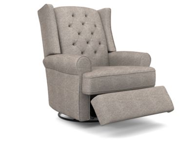 Best Chairs&reg; Storytime Series Finley Swivel Glider Recliner in Stone Grey
