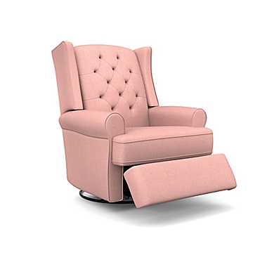 Best Chairs Finley Swivel Glider Recliner in Blush. View a larger version of this product image.