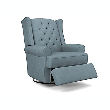 Best Chairs Finley Swivel Glider Recliner in Blue Slate. View a larger version of this product image.