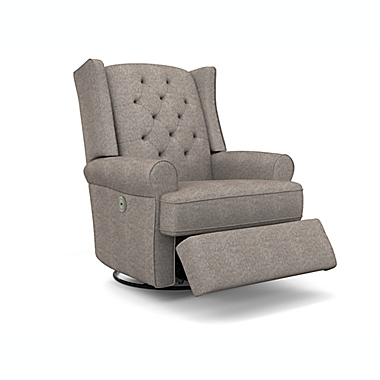Best Chairs Finley Swivel Glider Power Recliner in Stone Grey. View a larger version of this product image.