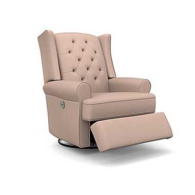 Best Chairs Finley Swivel Glider Power Recliner in Rose Quartz. View a larger version of this product image.