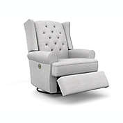 Best Chairs Finley Swivel Glider Power Recliner with USB Port in Birch Champagne