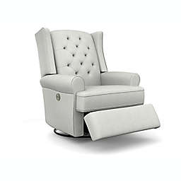 Best Chairs Finley Swivel Glider Power Recliner in Oyster Pearl
