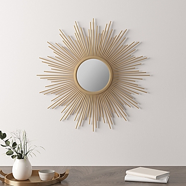Madison Park Large Fiore Sunburst Mirror in Gold. View a larger version of this product image.
