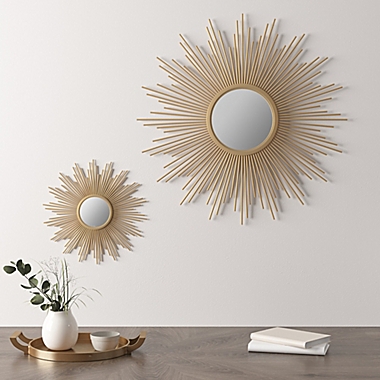 Madison Park Small Fiore Sunburst Mirror in Gold. View a larger version of this product image.