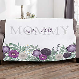 Floral Love For Mom Personalized Plush Fleece Blanket