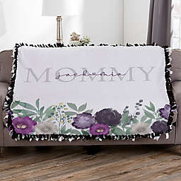 Floral Love For Mom Personalized Tie Blanket