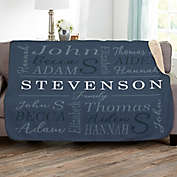 Family Is Everything 60-Inch x 80-Inch Personalized Sherpa Blanket