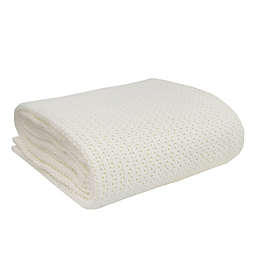 Living Textiles Organic Cotton Celullar Blanket in White