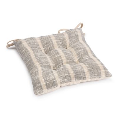 Bee &amp; Willow&trade; Farmhouse Wide Stripe Square Chair Pad in Griffen Grey