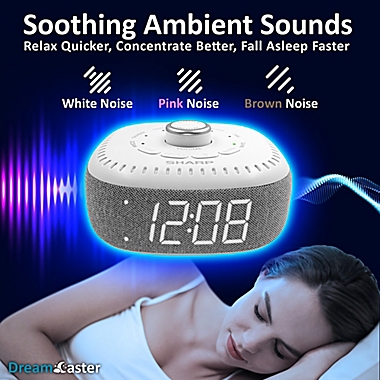Sharp&reg; Dreamcaster LED Alarm Clock in White. View a larger version of this product image.