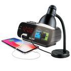 Alternate image 1 for Sharp&reg; LED Alarm Clock in Black with 2 Power Outlets