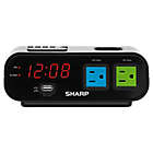 Alternate image 0 for Sharp&reg; LED Alarm Clock in Black with 2 Power Outlets