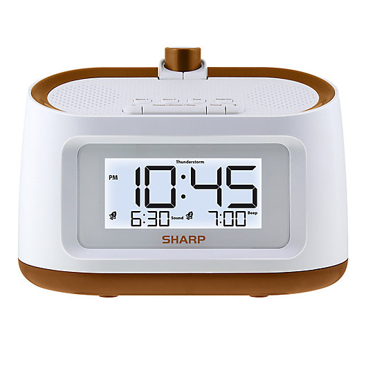 Sharp Projection Alarm Clock In White, Digital Clock That Shines On Ceiling