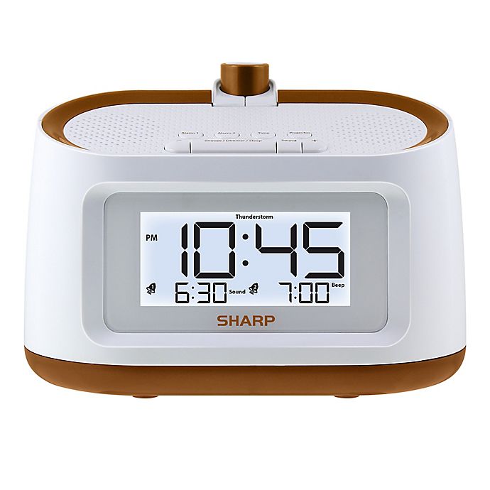 Sharp Projection Alarm Clock In White, Bunk Bed Alarm Clock Holder