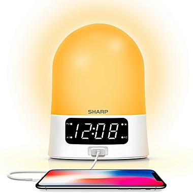 Sharp&reg; Sunrise LED Alarm Clock in White. View a larger version of this product image.
