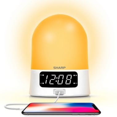 Sharp&reg; Sunrise LED Alarm Clock in White. View a larger version of this product image.
