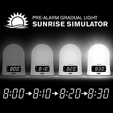 Sharp&reg; Sunrise LED Alarm Clock in White. View a larger version of this product image.