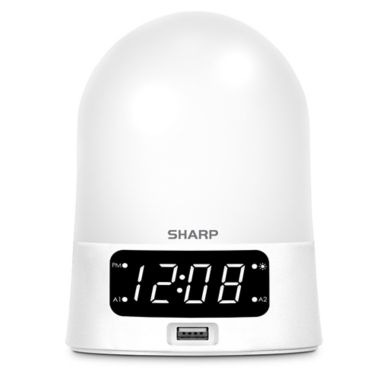 Sharp&reg; Sunrise LED Alarm Clock in White. View a larger version of this product image.