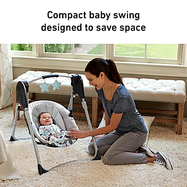 Graco&reg; Slim Spaces&trade; Compact Baby Swing in Etcher. View a larger version of this product image.