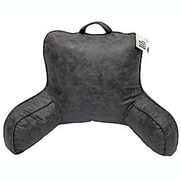 Leatherette Backrest Pillow in Grey