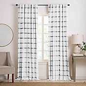 PLAID CHECK GREEN GREY CREAM COTTON RING TOP CURTAINS 7 SIZES* 