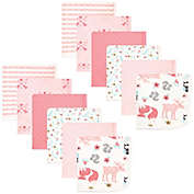 Hudson Baby&reg; 12-Pack Girl Forest Quilted Cotton Washcloths in Pink