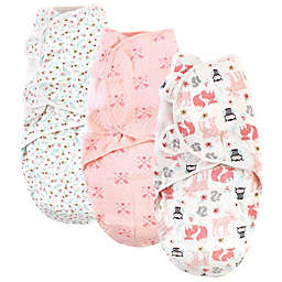 Hudson Baby® Size 0-3M 3-Pack Girl Forest Quilted Swaddle Wraps in Pink