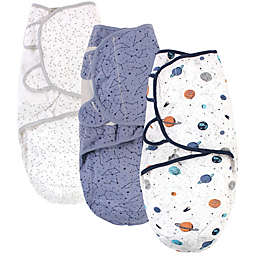 Hudson Baby® Size 0-3M 3-Pack Space Quilted Swaddle Wraps in Blue