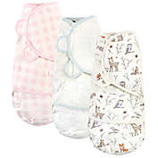Hudson Baby&reg; Size 0-3M 3-Pack Enchanted Forest Quilted Swaddle Wraps in Pink