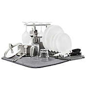 Umbra&reg; U Dry Dish Rack with Stemware Holder and Mat in Charcoal
