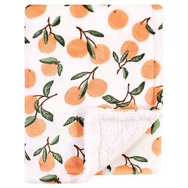 Luvable Friends&reg; Citrus Plush Baby Blanket with Sherpa in Orange. View a larger version of this product image.