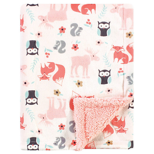 Alternate image 1 for Hudson Baby® Girl Plush Sherpa Blanket in Pink