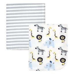 Hudson Baby® 2-Pack Safari Fleece Blankets in Grey