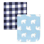 Hudson Baby&reg; 2-Pack Polar Bear Fleece Blankets in Blue