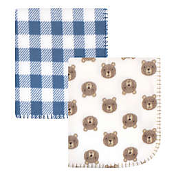 Hudson Baby® 2-Pack Little Bear Fleece Blankets in Blue