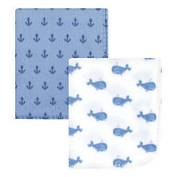 Hudson Baby® 2-Pack Whales Fleece Blankets in Blue