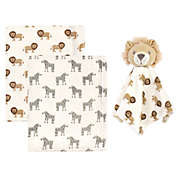 Hudson Baby&reg; 3-Piece Baby Blanket with Plush Animal Security Blanket Set