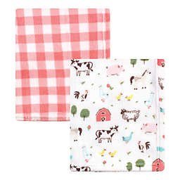 Hudson Baby® 2-Pack Farm Animals Silky Plush Baby Blankets