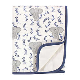 Touched by Nature Elephant Organic Cotton Tranquility Blanket in Blue