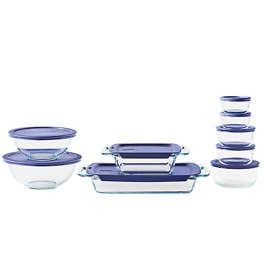 Alternate image 1 for Pyrex® Bake, Prep, & Store 18-Piece Glass Food Storage Set