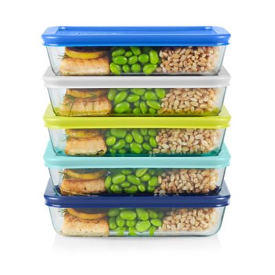 Snapware Total Solutions 10 Piece 5.5 Cup Plastic Square Meal Prep Set