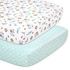 Alternate image 0 for The Peanutshell&trade; 2-Pack Safari Fitted Crib Sheets in White