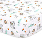 Alternate image 1 for The Peanutshell&trade; 2-Pack Safari Fitted Crib Sheets in White
