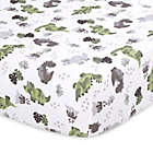 Alternate image 1 for The Peanutshell&trade; 2-Piece Dino Fitted Crib Sheets in Green/Grey