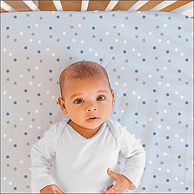 The Peanutshell&trade; 2-Pack Sleepy Elephant Fitted Crib Sheets in Blue/Grey. View a larger version of this product image.